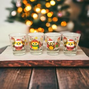 Cerve Italy Lory The Owl Christmas Shot Glasses/Christmas Barware